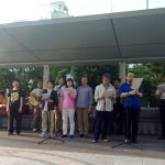 松山市駅前定例署名を行いました